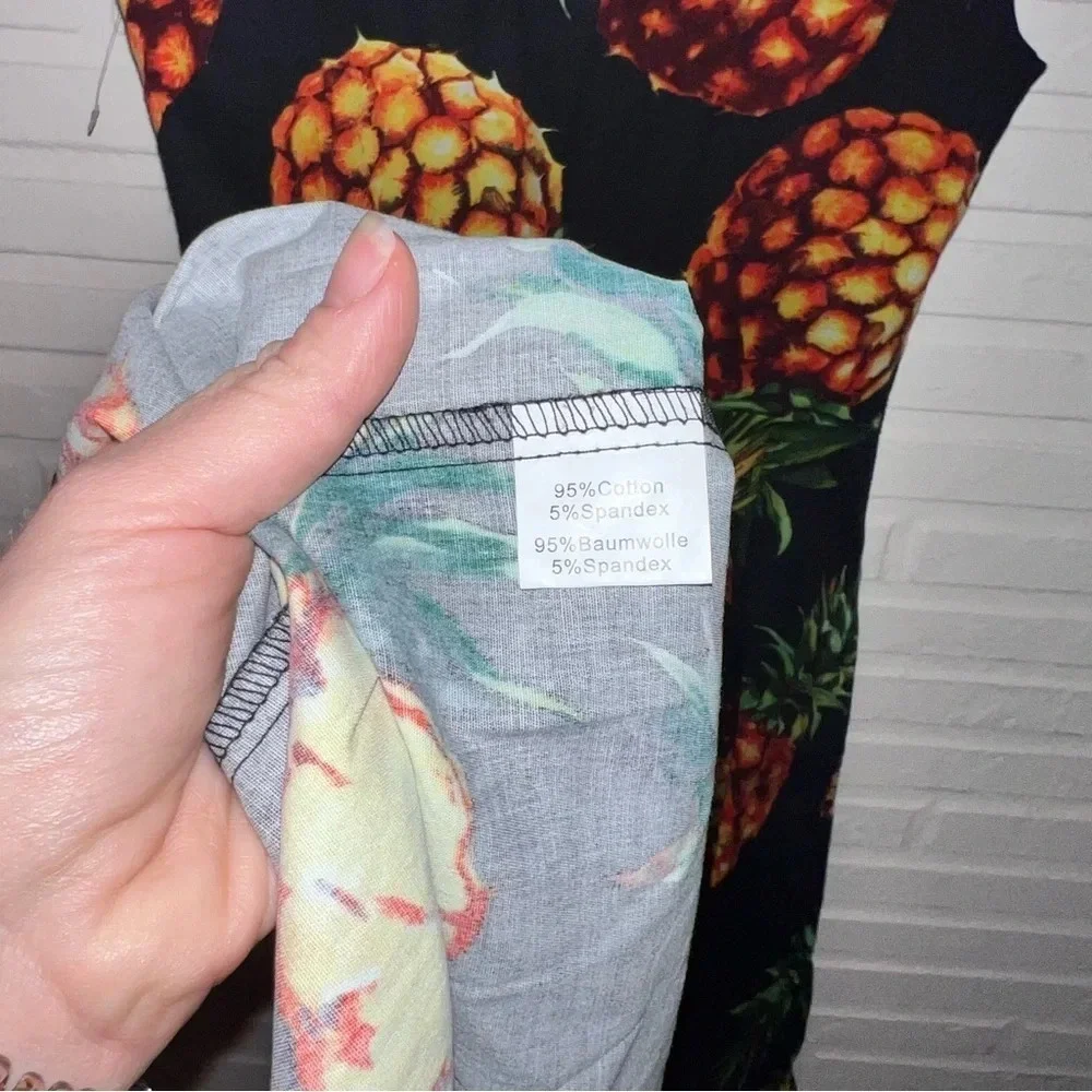 Grace Karin Black with Pineapple Design Swing Dress, Women’s Size Medium